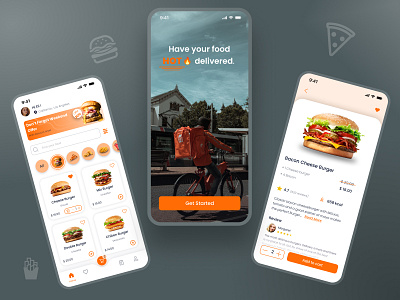Food Order app application burger delievery design food mobile ui uidesign uiux