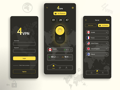 VPN Application Design app appdesign application design ui uidesign uiux userinterface vpn