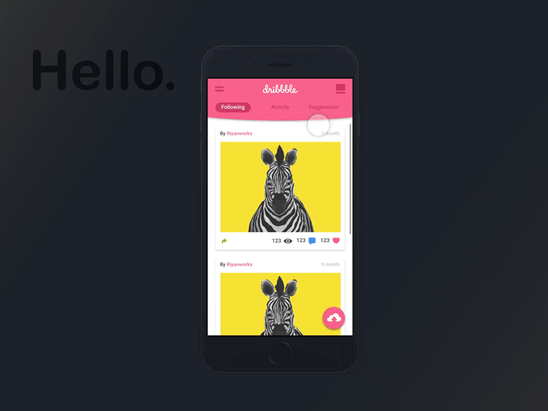 Hello Dribbble, android app design dribbble first interface ios iphone shot ui user