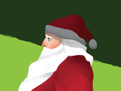 Santa christmas december expression green portrait red santa clause vector illustration white beard