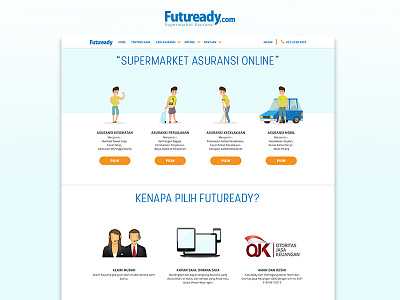 Futuready Landing Page design desktop front icon illustration insurance landing page ui web website