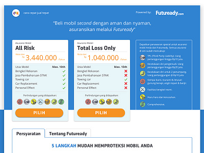 Desktop Microsite Futuready blue car design desktop insurance landing microsite page ui ux website