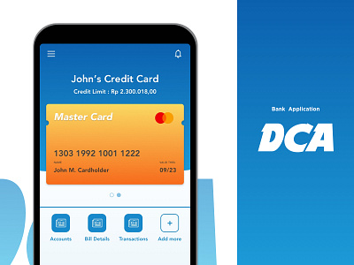 DCA Bank Application android application bank card design finance fintech interface transaction user