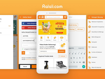 Responsive Website Ralali business corporate design desktop interface landing marketplace mobile orange page pages ralali redesign responsive ui ux design ux web webinterface website webster