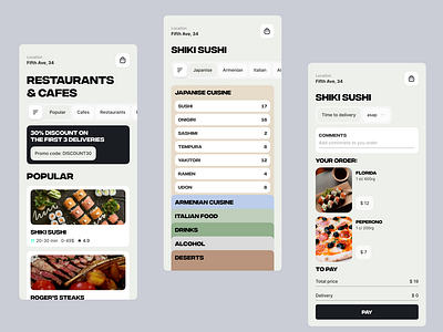 Food delivery app concept