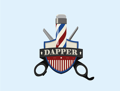 Daily Logo Challenge #13 - Barber Shop adobe illustrator branding design graphic design illustration logo logo challenge logo design ui vector