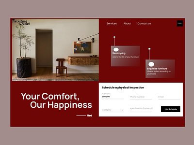 Prototype - furniture web landing page UI Design design typography ui ux