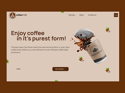 Prototype - Coffeepure web landing page branding design logo typography ui ux web website