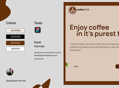 Prototype - Coffeepure web landing page branding design logo typography ui ux web website