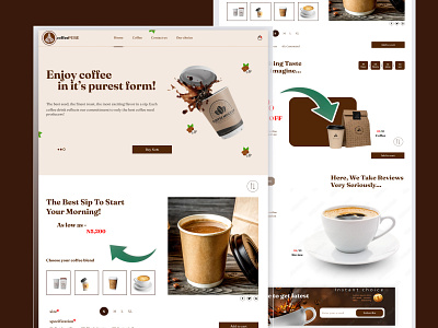 Prototype - Coffeepure web landing page design typography ui ux web