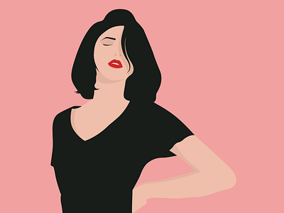 What's with the attitude? brunette character fashion flat girl girl illustration illustration lips pink red red lips woman woman illustration woman portrait