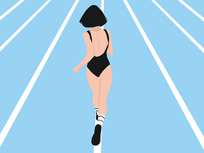Running, Running brunette dribbble fitness flat design girl girl illustration illustration running sport sporting sportive sports woman