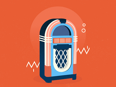 Jukebox 2d flat flat design flatdesign illustration jukebox music orange record texture