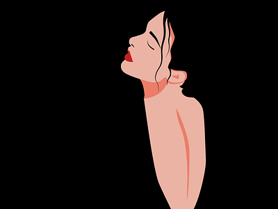 Woman in Black brunette dribbble flat flat design girl girl illustration illustration lips red woman