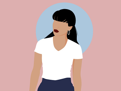 Just a girl brunette dribbble fashion girl illustration lips pink red lips woman woman portrait