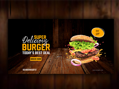 Burger Banner banner best branding burger burger banner delicious design food graphic design motion graphics poster text ui ux