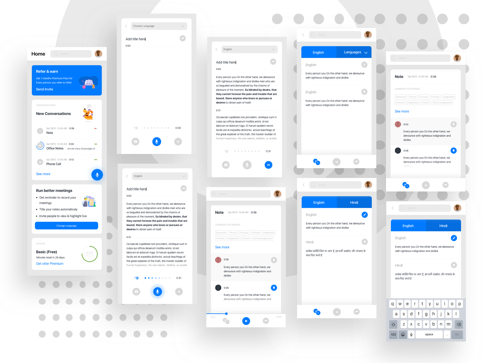 Otter app UI redesign. ️ by akhil chandh on Dribbble