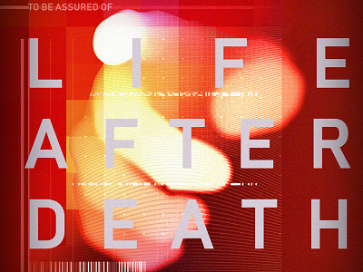 After Death ai digital finger pixelated red techy