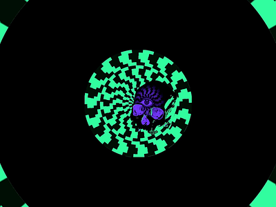 Hypnoskull 3d dance death endless gif green hell hypnotise loop mesmerise pattern psychedelic purple raise sam gilmore skull surreal trippy voodoo witchcraft