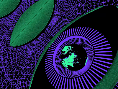 Opening Eyes of the Universe 3d animation awaken consciousness endless eyes gif green loop opening planet planets psychedelic purple sam gilmore simple space surreal time trippy