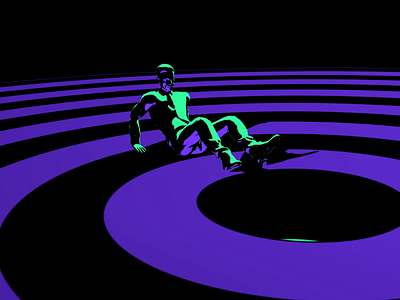 Fear the Drop 3d animation away bass beats clean drop endless fall fear gif green panic psychedelic purple sam gilmore simple straight edge surreal trippy