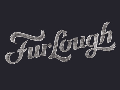 Furlough Logo black distressed dog furlough illustration lettering military pets script stamp typography vintage
