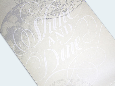 Shine & Dine calligraphy chic elegant invitation lettering metallic print typography