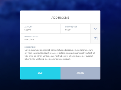 Add Income Modal add design modal