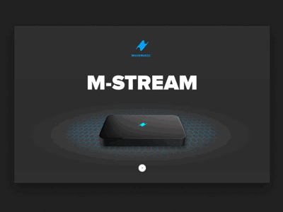 M-Stream black box landing page music product design setup tv box