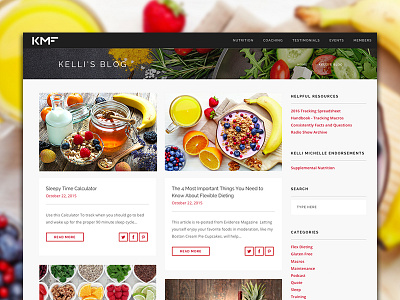 Nutrition and Fitness Blog Design blog ui web design