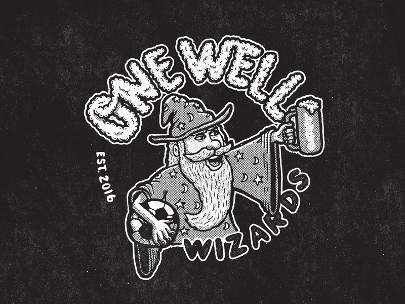 One Well Brewing - Soccer Jerseys apparel character design halftone illustration texture wizard