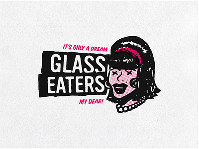 Glass Eaters - Branding apparel black branding design handdrawn icon illustration logo overprint pink