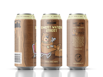One Well Brewing - Beer Can Label - Sweet Water Street beer brand beer branding beer label beer packaging branding can design can label art character design character development graphic design icon illustration label design package design packaging