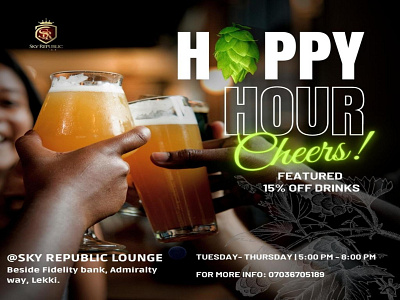 happy hour branding design graphic design