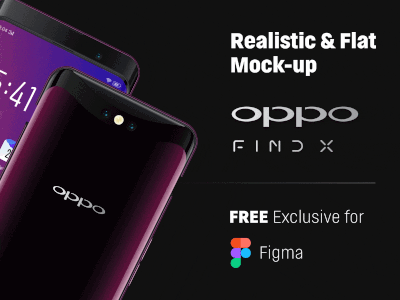 Realistic & Flat Mockup OPPO Find X - Free for Figma animation figma gif mockup oppo find x smartphone vector