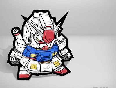 Grumpy Gundam anime drawing gundam illustration procreate