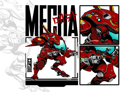 Mecha Motor Coils akira anime design dva gaming illustration overwatch vector
