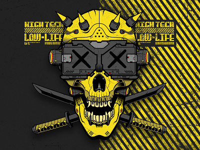 High Tech Low-Life brand clothing cyberpunk cyborg graphic graphic design grunge illustration photoshop skull streetwear tech texture vector