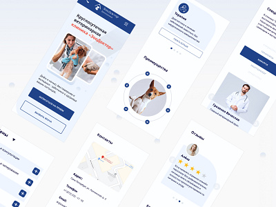 Mobile version of the Veterinary clinic website design landing page ui ux