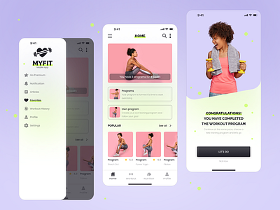 Mobile Fitness App design fitness application mobile fitness app ui ux web design