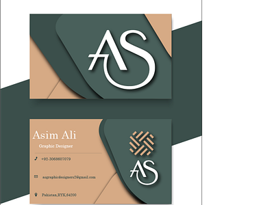 AS company Business card made with the help of adobe ilustrator