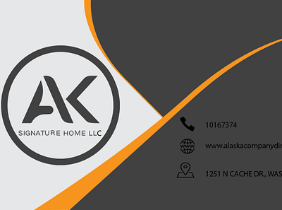 AK Signature Homes LLC Company Business Card a.sdesigners a.sgraphic branding design graphic design illustration logo ui ux vector