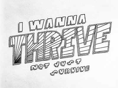 Thrive – Typography custom design handmade illustration lettering micron paper pen typogaphy
