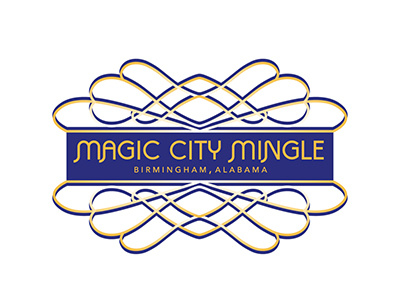 Magic City Mingle Logo 1920s contrast gradient logo mingle