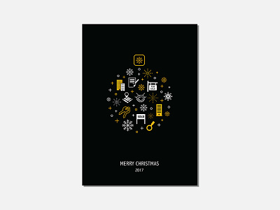 Graham & Company Christmas Card 2017 christmas card design icons modern simple