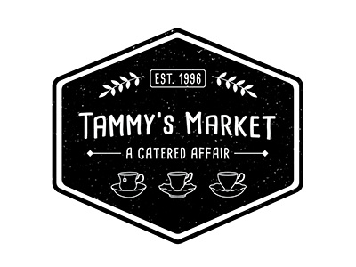Tammy's Market Logo catering farmhouse style grunge texture hand drawn