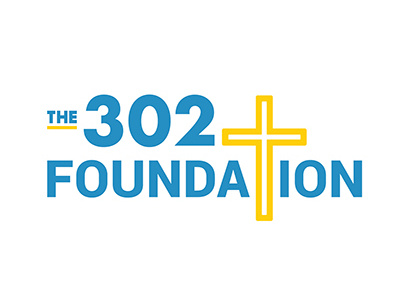 The 302 Foundation blue christian foundation cross logo design special needs yellow