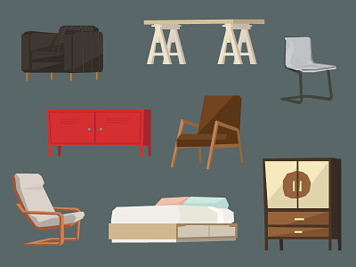 Ikea Furniture chair doodle furniture ikea poang vector