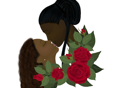 The Kiss afrika black commission couple design digitalart illustration love portrait rastafari