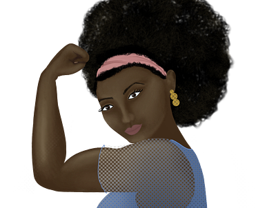 Powerful woman afro black commission design digitalart girls illustration portrait powerful woman